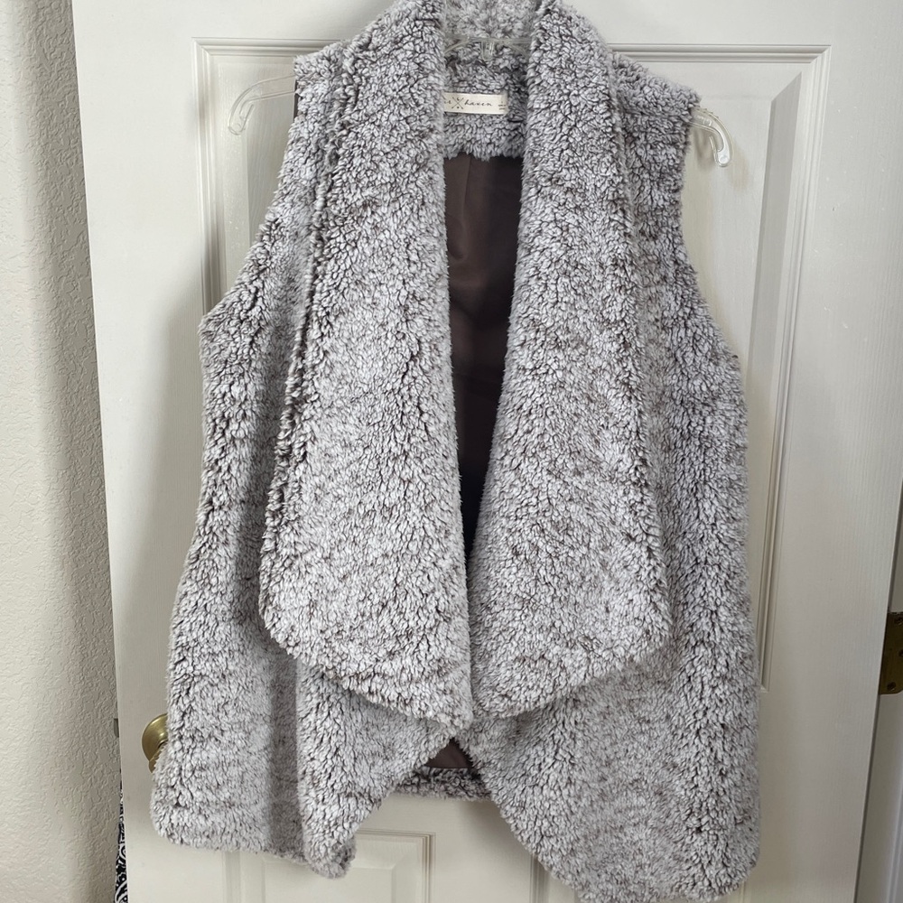 Brown Sherpa Waterfall Vest